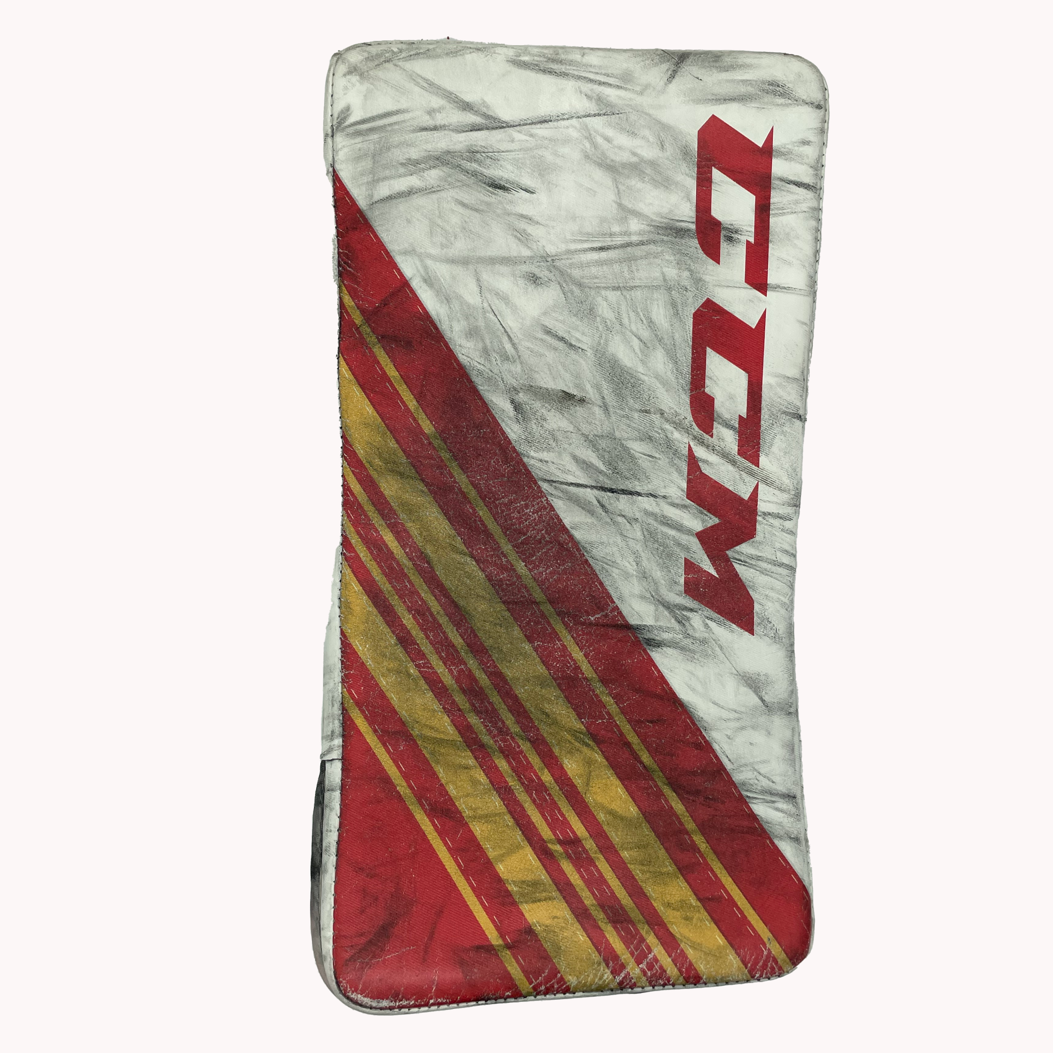 CCM Extreme Flex 5 - Bloqueur de gardien de but professionnel d'occasion (blanc/rouge/jaune)
